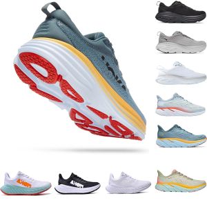 Wandelschoenen hardloopschoenen 2023 Hulpprogramma voor mannen Hokas Road Cross-Country Run Clifton 8 Bondi VIII Carbon X 2 Boeiende demping Runner-schoen Sneakers