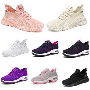 Senderismo hombres nuevas mujeres zapatos para correr zapatos planos suela suave moda púrpura blanco negro cómodo deportes franjas de color Q26 GAI 325 Wo