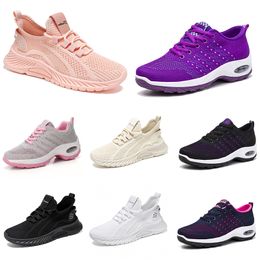 Randonnée Running Women hommes Nouvelles chaussures plates Soft Sole Fashion Purple blanc noir confortable Couleur sportive Blocage Q59 Gai 61608 52656