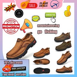 Chaussures de randonnée Casual Platform Designer Chaussures en cuir pour hommes mocassins surdimensionnés en cuir véritable pour baskets d'entraînement en cuir casua