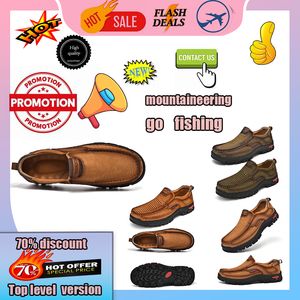 Chaussures de randonnée Casual Platform Designer Chaussures en cuir pour hommes Mocassins en cuir véritable pour hommes Casual Baskets d'entraînement en cuir antidérapantes et résistantes à l'usure