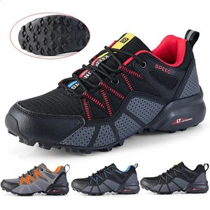 Chaussures de randonnée hommes maille respirant randonnée chaussures de voyage en plein air bois chaussures de fond montagne cyclisme chaussures de sport 240202