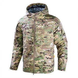 Randonnée veste tactique hommes hiver vestes chauffantes coupe-vent militaire chaud manteau à capuche Multicam coupe-vent chasse Camping manteaux 240301
