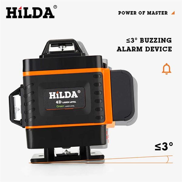 HILDA 12 16 lignes 3 4D niveau Laser auto-ing 360 croix horizontale et verticale Super puissant Green2474