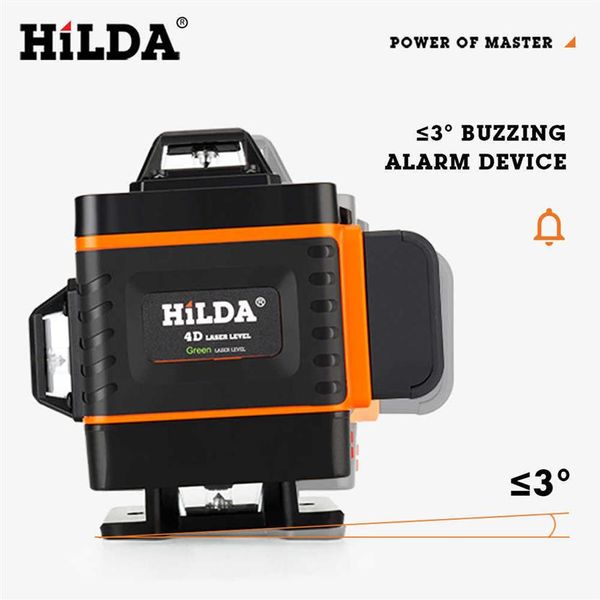 HILDA 12 16 lignes 3 4D niveau Laser auto-ing 360 croix horizontale et verticale Super puissant Green228q