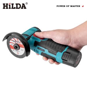 HILDA 12v Mini Angle Grinder Rechargeable Grinding Tool Polishing Machine For Cutting Diamond Cordless Power Tools 240108