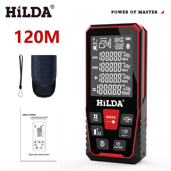 HILDA-telémetro láser, medidor de distancia, regla de medida de construcción, dispositivo de rango de cinta láser, regla de construcción, medida 240116
