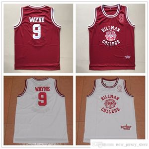 Hillman # 9 Dwayne Wayne Jersey Goedkope Heren Red White Movie College Dwayne Wayne Jerseys Retro 1881 Een ander Wereld Shirt