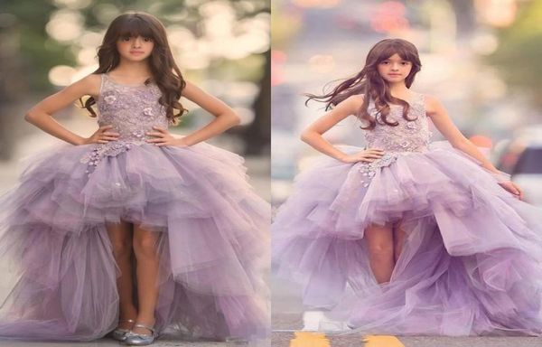 HiLo Filles Pageant Robes pour Adolescents 3D Floral Appliques Tutu Tulle Fleurs Filles Robes Princesse Junior Fête D'anniversaire Communio9358307