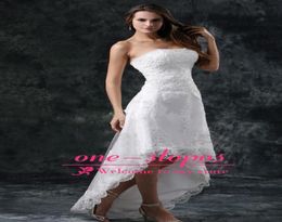 Hilow Lace Elegant Aline Widding Robes 2018 Bruthes appliqu￩s bon march￩ Robes de mariage Backless Sweep Train Bridal Wedding8070485