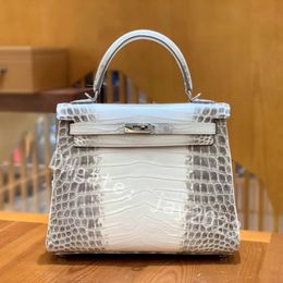 Bolsa de diseñador de 10s Himalaya Bag de 25 cm Bolsa Real Shinny Niloticus Crocodile Bag Brand Purse Luxury Luxury Handmocment Line Line Coser