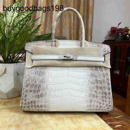 Himalaias sacos Himalaias bolsas de couro genuíno mulheres nilo crocodilo mão cheia costura mel cera fio bolsa das mulheres 30 grande