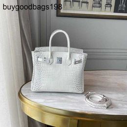 Himalayans sac à main Diamond Buckle Designer haut de gamme Himalayan Crocodile blanc motif en cuir argenté Fashion Womens 1ctx
