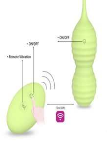 HIMALL Silicone Kegel Ball Vaginal Exercice Serré Amour Oeuf Vibrateur Télécommande Geisha ben Wa Produits Sex Toys Vert Y2006162074058