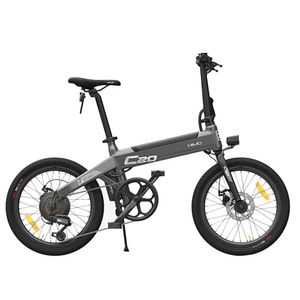 HIMO C20 Foldable Electric Moped Bicycle 250W Motor Max 25km/h 10Ah Battery Hidden Inflator Pump Variable Speed Drive - Gray