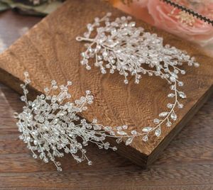 Himstory handgemaakte kralen tak kristal bruid hoofdband bloem kopstuk bruiloft haaraccessoires haarband sieraden hoofdtooi5943952