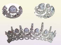 Himstory Noble Beauty Princess Tiara Cubic Zircon Wedding Bridal Crown Rhinestone Pageant Crown for Brides Hoofdbanden Y2008078844321