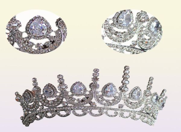 Himstory Noble beauté princesse diadème cubique Zircon mariage couronne de mariée strass Pageant couronne pour mariées bandeaux Y2008074026898