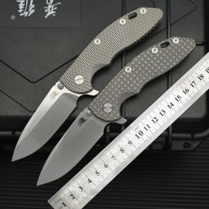 Hinderer XM18 Cuchillo plegable Aleación de titanio TC4 Mango 14C28N Hoja de acero Navajas de bolsillo Táctico Multiherramienta Caza Pesca Supervivencia Herramientas manuales 493