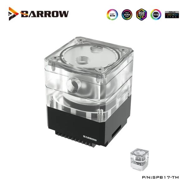 Charnités Barrow Itx A4 mini case de refroidissement à eau Pompe de construction Res Réservoir Connect Connect 17W PWM RVB Tank Water, Black, Sier, SPB17TM