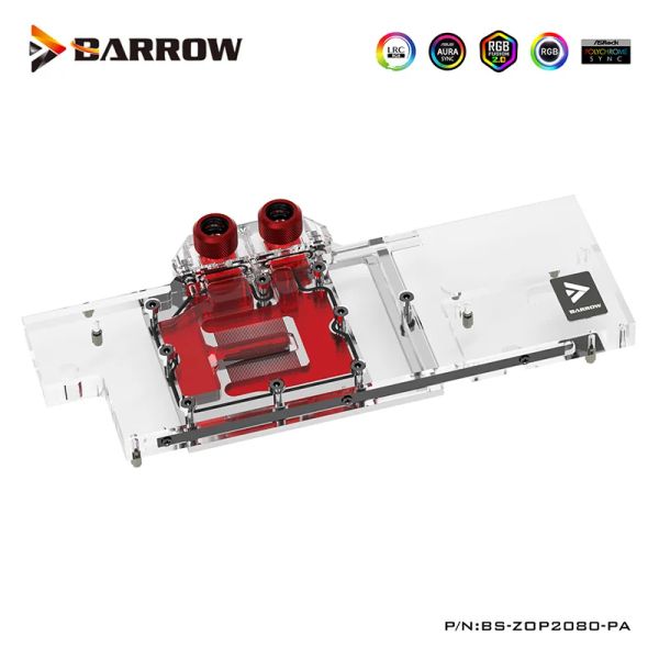 Liquidación de bisagras, Barrow GPU Water Block sirve para Zotac RTX 2080/2070 8GD6 más OC Tarjeta de video Cubierta completa, 5V Argb Light, BSZOP2080PA