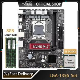 Hinges LGA1356 Kit Motherboard Combo Xeon E5 2420 V2 CPU 2 * 4GB = 8 Go DDR3 MEMORY RAM 1333MHZ ECC REG PC3 Kit NVME M.2
