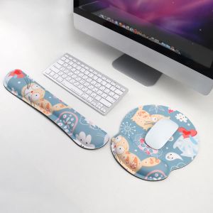 Scharnieren Memory Foam Mouse Pad Pols Rest Ondersteuning Antislip Rubberen Bottom Polstel Rest Pad Ergonomic Mouse Pad voor Office Gaming PC -laptop