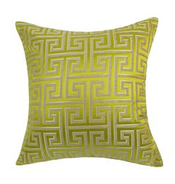 Hinyeetex classique or vert géométrique tissé jacquard fashion chenille coussin couverture carrée décorative casse d'oreiller personnalisée 45375743