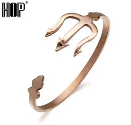 HIP Charm 4 Typies Trident Bracelets bracelet couleur or acier inoxydable manchette ouverte Bracelets pour hommes bijoux Y18919081940073
