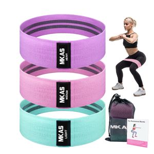 Hip Fitness Resistance Bands Exercise Workout Set Fabric Loop Yoga Booty Bands 3-Piece For Leg Thigh Butt Squat Glute Equipment C0224
