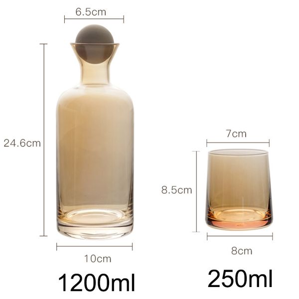 Hip Flasks 1 2L Bouilloire En Verre Ambre Borosilicate Théière 250ml Tasse Résistant À La Chaleur Bouteille Pichet Distributeur De Boissons 221206