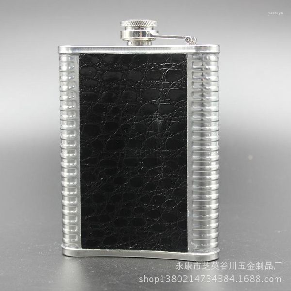 Hip Flasks 100pcs / lot Marque Beau Et Facile À Transporter Flacon De Poche En Acier Inoxydable De 8 oz Bouchon À Visser Whisky Liqueur Alcool D