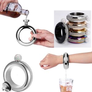 Hip Flasks 3 5OZ Bracelet Élégant Bouteille De Vin Pour Whisky Vodka Alcool Bracelet Flacon Drinkware Accessoires Rond 230729