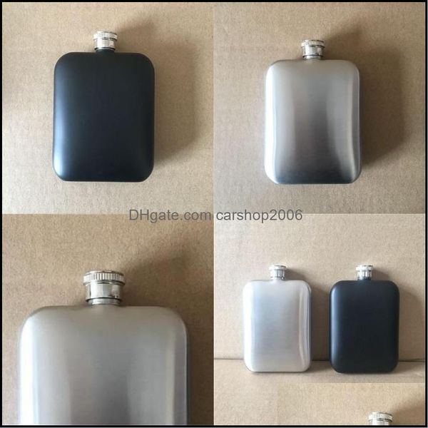 Hip Flasks 6Oz Carré Flacon En Acier Inoxydable À L'extérieur Hip Flask Portable Galvanoplastie Pot De Vin Écologique Avec Noir Si Carshop2006 Dhjwf