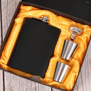 Heupflessen 8 oz 304 Roestvrijstalen Kolf Voor Alcohol Wijn Mok Wisky Fles Met Doos Gift Set Mannen drinkware Bruiloft Kerstcadeaus