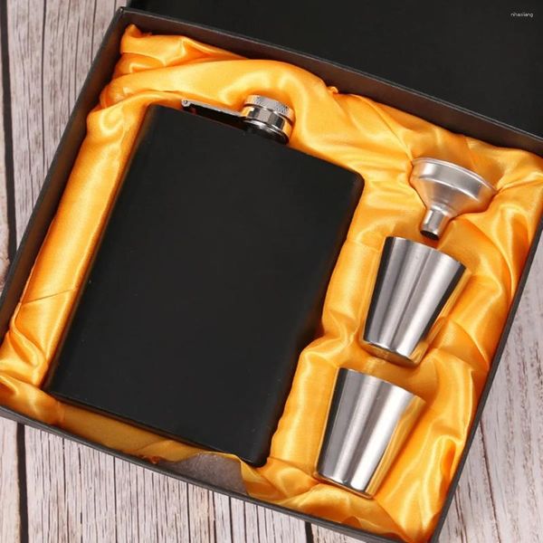 Frascos de cadera de 8oz, frasco de acero inoxidable 304 para Alcohol, taza de vino, botella Wisky con caja, juego de regalo, vasos para hombres, regalos de boda y Navidad