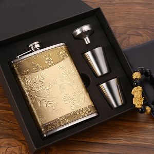 Hip Flasks 8oz termos pinggul baja tahan karat Pot anggur wiski Hitam botol minum alkohol saku peralatan untuk perjalanan berkemah 230907