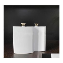 Heupkolven 8oz witte kolf roestvrij staal sublimatie blanco pot diy pocket mini outdoor cam wijn flessen drinkware 12 5bw g2 druppel d otxyjj