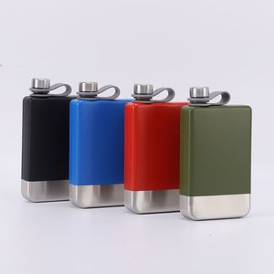 Hip Flasks 9oz Peinture en aérosol en Plein air Portable Petite Bouteille de vin 304 Flacon de Hanches en Acier Inoxydable créatif Plat extérieur Portables Bouteille d'alcool