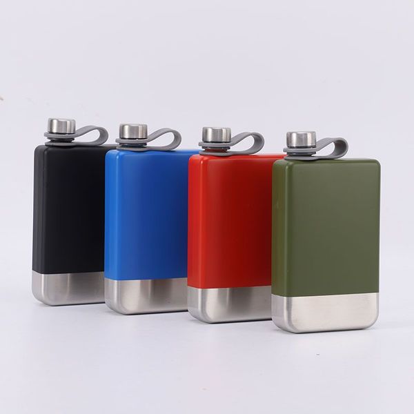 Hip Flasks 9oz Peinture en aérosol en Plein air Portable Petite Bouteille de vin 304 Flacon de Hanches en Acier Inoxydable créatif Plat extérieur Portables Bouteille d'alcool