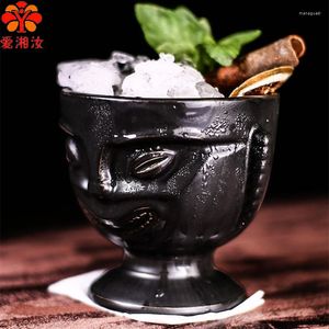 Heupkolven aixiangru keramische tiki mug hawaiiaanse cocktailglas Egyptische krijger godin rode zwarte vintage komvormige kopjes