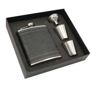 Frascos de cadera Ale 7 oz de acero inoxidable 304 Vodka Flask Whisky Moscú CCCP Alcohol Flagon con cuero de PU Caja de regalo negra Set 221124