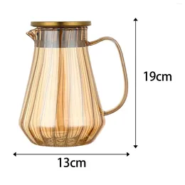 Flacons de hanche Théière en verre borosilicate 1,2 L Carafe à jus Pichet à eau pour limonade Boisson froide domestique