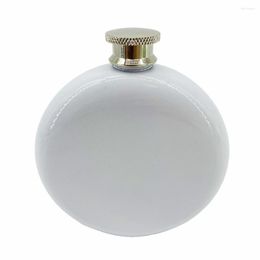 Frascos de cadera CALCA 100 Uds 5oz 304 acero inoxidable blanco sublimación botella de vino fría redonda DIY impresión taza de agua regalos