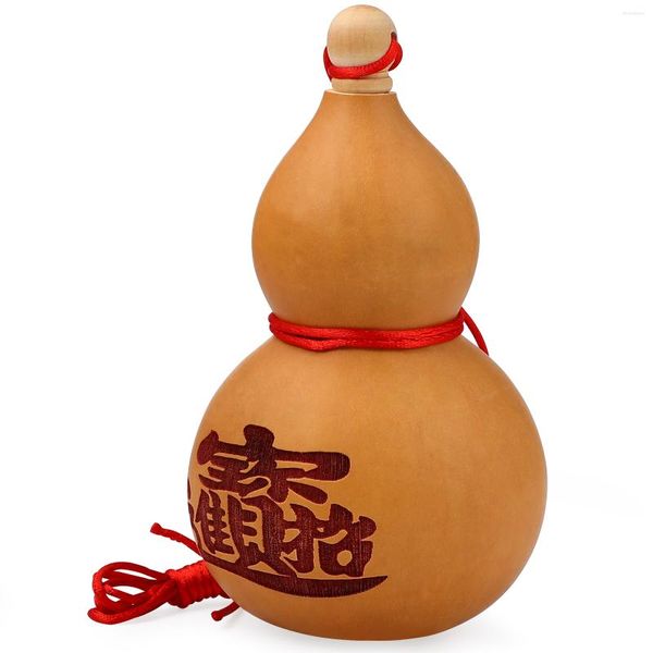 Hip Flasks Gourde séchée traditionnelle chinoise avec bouchon Motif sculpté Ornement de maison vintage