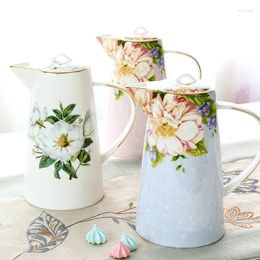 Flacons de hanche à eau froide pot ménage céramique théière bos chinois pichet de café de fleur jug de thé de style européen