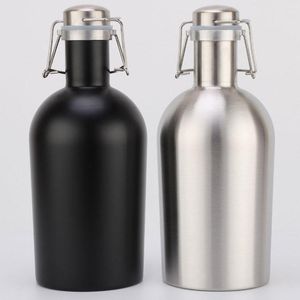 Hip Flasks Creative 64oz BPA Free 304 Stainless Steel Whisky Flagon Portable Alcohol Wine Bottle Flask Drinkware