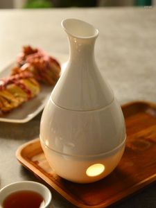 Heupflessen Creatieve keramiekkolfset klassieke Japanse stijl handgemaakte sake -cups Home retro flasque alcool drinkware