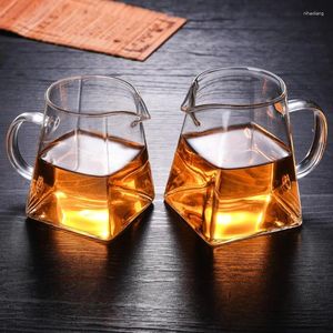 Heupkolven Warmtebestendig hoog borosilicaat Glass Teahouse Square zonder filtertheetaccessoires Chahai Milk Pitcher Coffee Pot