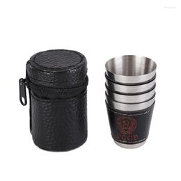 Hip Flasks Maison Voyage En Plein Air Boisson Tasse Vin Bière Whisky Tasses 30 ml Verre À Boire En Acier Inoxydable S Verres Tasses